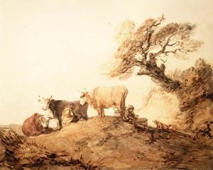 Bétail avec des conducteurs et un chien sous un arbre