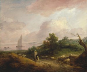 Paysage côtier avec un berger et son troupeau, entre 1783 et 1784