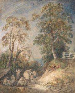 Chemin de campagne avec des gitans se reposant - Thomas Gainsborough