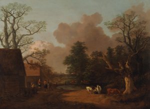 Paysage avec laitière