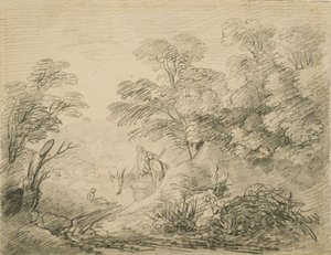 Paysage boisé avec âne et personnages, c.1759 - Thomas Gainsborough