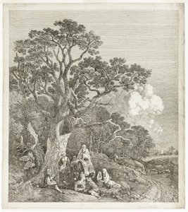 Paysage Boisé avec Gitans Rassemblés autour d