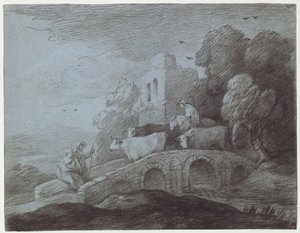 Paysage boisé avec berger conduisant du bétail - Thomas Gainsborough