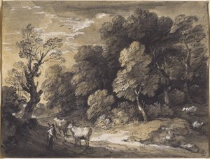 Paysage boisé avec berger et bétail - Thomas Gainsborough