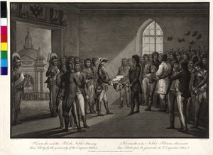 Tadeusz Kosciuszko et les aristocrates polonais demandent à Paul Ier de Russie de leur rendre leur liberté - Thomas Gaugain