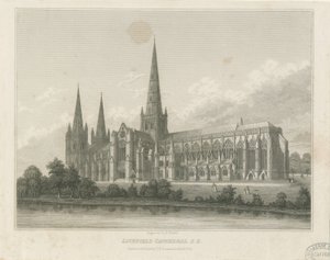 Cathédrale de Lichfield - Vue Sud-Est: gravure, nd [c 1833] - Thomas George Lomax