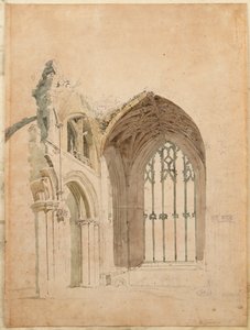 Abbaye de Melrose : La fenêtre est, vers 1770 - Thomas Girtin