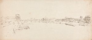 Vue des Tuileries et du Pont prise depuis le Pont de la Concorde - Thomas Girtin