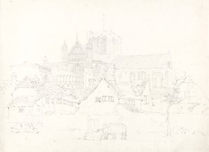 Cathédrale de Winchester, vue du nord-est - Thomas Girtin