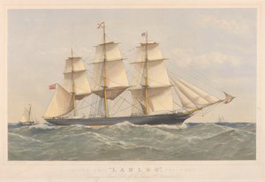 Clipper Ship Lahloo, 799 tonnes, se préparant à débarquer le pilote au large des Owers - Thomas Goldsworth Dutton