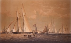 La Cambria gagnant la course de yachts anglo-américaine, 1868