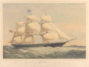 Le navire Clipper Mirage, 965 tonnes, vers 1853-57