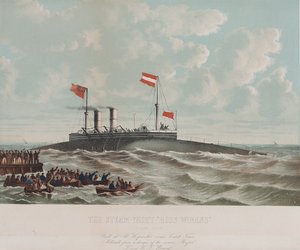 Le yacht à vapeur Ross Winan (bateau cigare), construit à Millwall (Angleterre). Lithographie par Thomas Goldsworth Dutton (ca. 1819-1891)