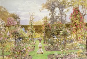 Le cadran solaire dans le jardin de roses