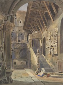 Cour du Bargello, Florence, 1839 - Thomas Hartley Cromek
