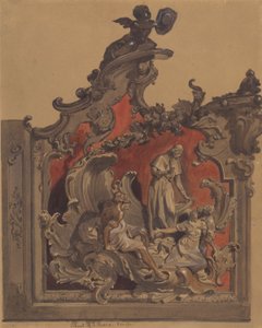 École de San Rocco, Venise : Étude pour décoration courbe - Thomas Hartley Cromek