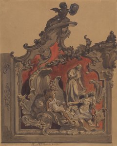 École de Saint-Rocco, Venise, étude de décoration courbe - Thomas Hartley Cromek
