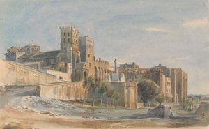 La cathédrale et le palais des papes, Avignon - Thomas Hartley Cromek