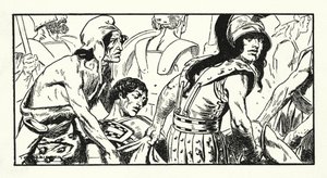 Mort de Léonidas (lithographie) - Thomas Heath Robinson