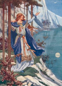 Edvard Grieg : Un cygne (lithographie couleur)