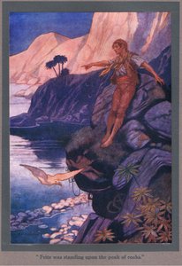 Fritz se tenait sur le sommet des rochers (lithographie couleur) - Thomas Heath Robinson