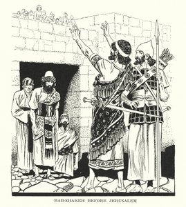 Rab-Shakeh devant Jérusalem (litho) - Thomas Heath Robinson