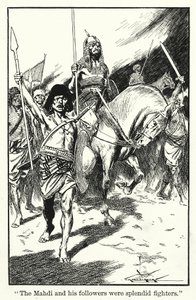 "Le Mahdi et ses partisans étaient de splendides combattants" (litho) - Thomas Heath Robinson