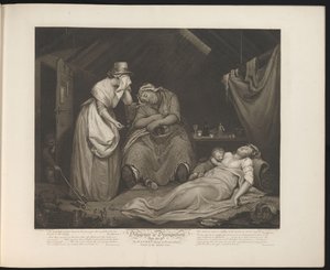 Servante modeste rend visite à la servante débauchée mourante - Thomas Hellyer