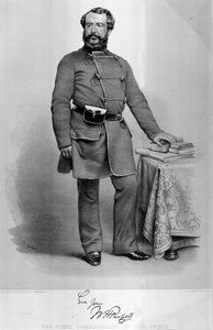 Portrait de W.H. Russell (1820-1907) correspondant du Times en Crimée, avec un fac-similé de son autographe, publié en 1855