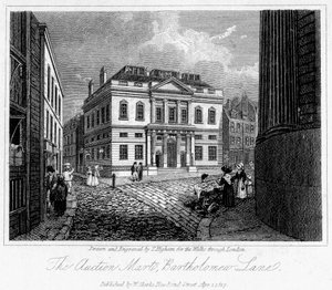 Le Marché aux Enchères, Bartholomew Lane, Londres, 1817