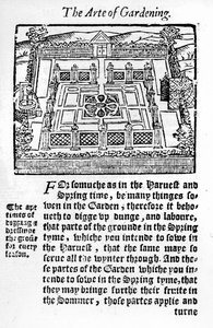 Jardin élisabéthain du livre The profitable arte of gardening, 1568 - Thomas Hill
