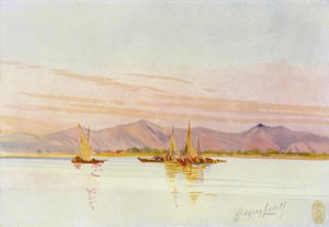 Près de Canton, Bateaux de pêche sur la rivière des Perles - Thomas Hodgson Liddell