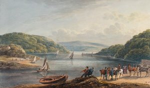 Briton Ferry, rivière et église - Thomas Hornor