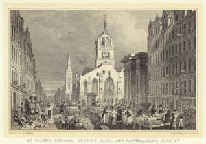 Église Saint-Gilles, County Hall, et Lawnmarket, High Street - Thomas Hosmer (after) Shepherd