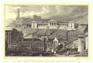 Le lycée, Calton Hill, depuis le cimetière de l