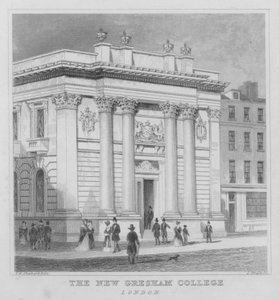 Le Nouveau Collège Gresham, Londres (gravure) - Thomas Hosmer (after) Shepherd
