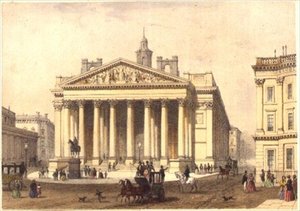 La Bourse Royale, gravée par Charles-Claude Bachelier, publiée en 1854 par E. Gambart & Co. (lithographie)