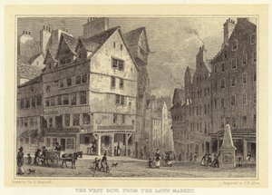 Le West Bow, depuis le Lawn Market (gravure) - Thomas Hosmer (after) Shepherd