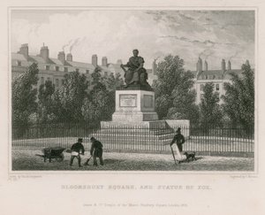 Bloomsbury Square et statue de Fox - Thomas Hosmer Shepherd
