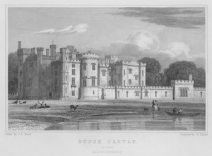 Château de Dunse, 2ème vue, Berwickshire (gravure)
