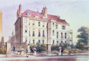 Entrée à Queen Square depuis le Parc, avec vue sur la maison de Jeremy Bentham - Thomas Hosmer Shepherd