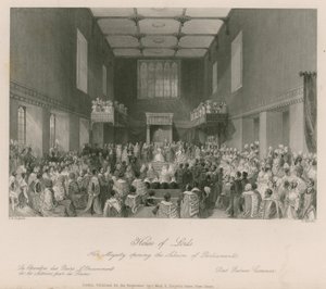 Sa Majesté ouvrant la session du Parlement à la Chambre des Lords - Thomas Hosmer Shepherd
