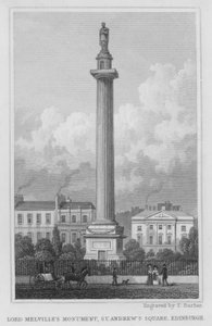 Monument de Lord Melville, place St Andrew, Édimbourg (gravure) - Thomas Hosmer Shepherd