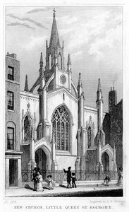 Nouvelle église, Little Queen Street, Holborn, Londres, XIXe siècle - Thomas Hosmer Shepherd