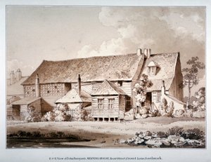 Vue sud-est de la maison de réunion de John Bunyan, Zoar Street, Southwark, Londres, 1813 - Thomas Hosmer Shepherd