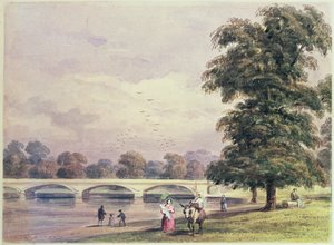 Le Pont entre Kensington Gardens et Hyde Park sur la Serpentine - Thomas Hosmer Shepherd