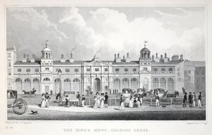 Les Écuries Royales, Charing Cross, de Londres et ses Environs au XIXe siècle publié par Jones und Co., 1827-1829 - Thomas Hosmer Shepherd