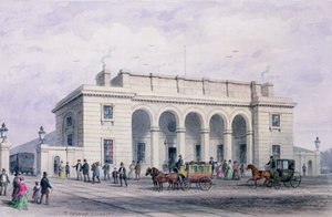 La gare de la South-Western Railway à Nine Elms Vauxhall, 1856 - Thomas Hosmer Shepherd
