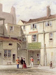 La célèbre cantine dans la tour - appelée La cuisine de pierre - démolie en 1827 - Thomas Hosmer Shepherd
