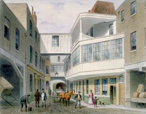 Vue de la Taverne Cross Keys, Wood Street, City de Londres, vers 1850 - Thomas Hosmer Shepherd